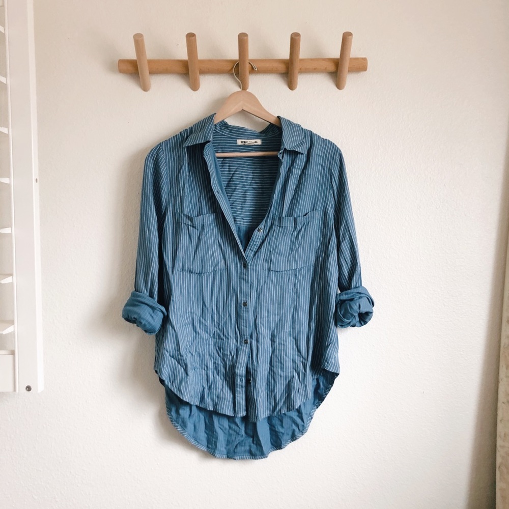 Billabong Sustainable Stripe Button Down Top